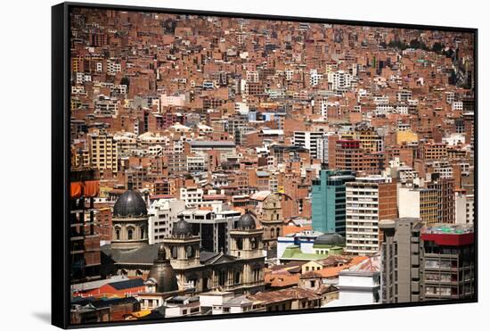 Cityscape from the Kili Kili viewpoint, La Paz, Bolivia-Anthony Asael-Framed Stretched Canvas