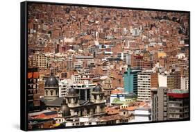 Cityscape from the Kili Kili viewpoint, La Paz, Bolivia-Anthony Asael-Framed Stretched Canvas