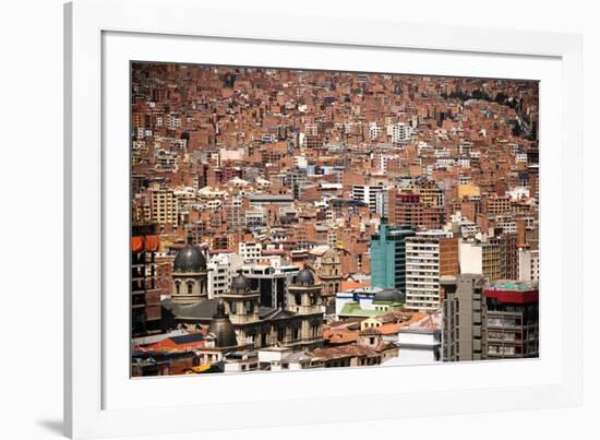 Cityscape from the Kili Kili viewpoint, La Paz, Bolivia-Anthony Asael-Framed Photographic Print