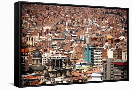 Cityscape from the Kili Kili viewpoint, La Paz, Bolivia-Anthony Asael-Framed Stretched Canvas