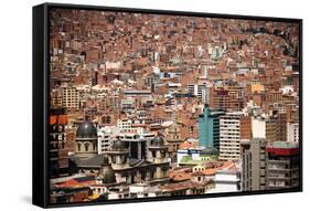 Cityscape from the Kili Kili viewpoint, La Paz, Bolivia-Anthony Asael-Framed Stretched Canvas