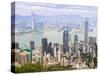 Cityscape from Victoria Peak, Hong Kong, China, Asia-Amanda Hall-Stretched Canvas