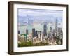 Cityscape from Victoria Peak, Hong Kong, China, Asia-Amanda Hall-Framed Photographic Print