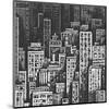 Cityscape Gray Skyscrapers-null-Mounted Art Print