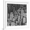 Cityscape Gray Skyscrapers-null-Framed Art Print