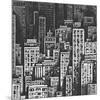 Cityscape Gray Skyscrapers-null-Mounted Art Print