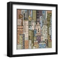 Cityscape. Hand Drawn Vector-dahabian-Framed Art Print