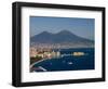 Cityscape Including Castel Dell Ovo and Mount Vesuvius, Naples, Campania, Italy, Europe-Charles Bowman-Framed Photographic Print