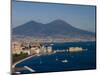 Cityscape Including Castel Dell Ovo and Mount Vesuvius, Naples, Campania, Italy, Europe-Charles Bowman-Mounted Photographic Print