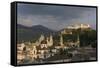 Cityscape Including Schloss Hohensalzburg, Salzburg, Austria-Charles Bowman-Framed Stretched Canvas