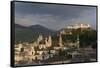 Cityscape Including Schloss Hohensalzburg, Salzburg, Austria-Charles Bowman-Framed Stretched Canvas