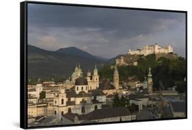 Cityscape Including Schloss Hohensalzburg, Salzburg, Austria-Charles Bowman-Framed Stretched Canvas