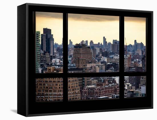 Cityscape Lower Manhattan at Sunset - New York, USA-Philippe Hugonnard-Framed Stretched Canvas