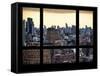 Cityscape Lower Manhattan at Sunset - New York, USA-Philippe Hugonnard-Framed Stretched Canvas