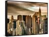 Cityscape Manhattan and the Chrysler Building-Philippe Hugonnard-Framed Stretched Canvas