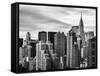 Cityscape Manhattan and the Chrysler Building-Philippe Hugonnard-Framed Stretched Canvas