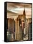 Cityscape Manhattan and the Chrysler Building-Philippe Hugonnard-Framed Stretched Canvas