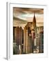 Cityscape Manhattan and the Chrysler Building-Philippe Hugonnard-Framed Photographic Print