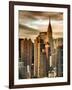 Cityscape Manhattan and the Chrysler Building-Philippe Hugonnard-Framed Photographic Print