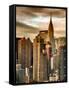 Cityscape Manhattan and the Chrysler Building-Philippe Hugonnard-Framed Stretched Canvas