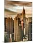 Cityscape Manhattan and the Chrysler Building-Philippe Hugonnard-Mounted Photographic Print