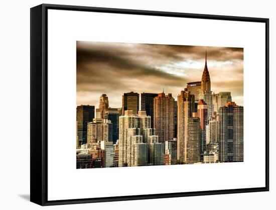 Cityscape Manhattan and the Chrysler Building-Philippe Hugonnard-Framed Stretched Canvas