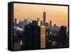 Cityscape Manhattan at Sunset in Winter-Philippe Hugonnard-Framed Stretched Canvas