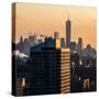 Cityscape Manhattan at Sunset in Winter-Philippe Hugonnard-Stretched Canvas