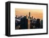 Cityscape Manhattan at Sunset in Winter-Philippe Hugonnard-Framed Stretched Canvas