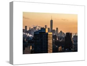 Cityscape Manhattan at Sunset in Winter-Philippe Hugonnard-Stretched Canvas