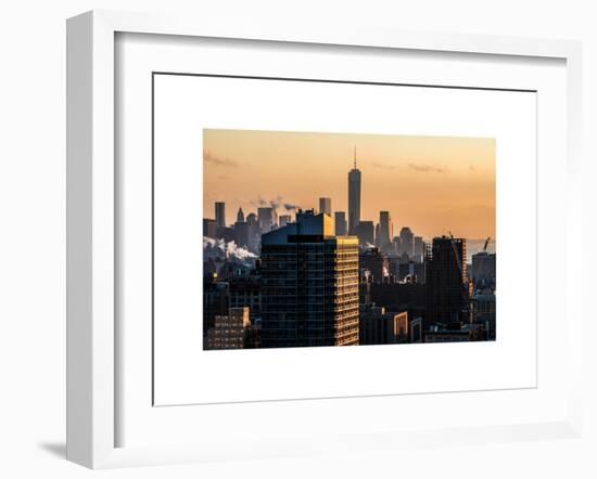 Cityscape Manhattan at Sunset in Winter-Philippe Hugonnard-Framed Art Print