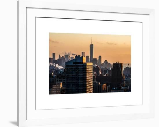 Cityscape Manhattan at Sunset in Winter-Philippe Hugonnard-Framed Art Print