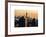 Cityscape Manhattan at Sunset in Winter-Philippe Hugonnard-Framed Art Print