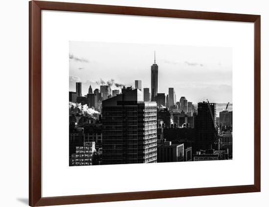 Cityscape Manhattan at Sunset in Winter-Philippe Hugonnard-Framed Art Print