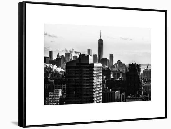 Cityscape Manhattan at Sunset in Winter-Philippe Hugonnard-Framed Stretched Canvas