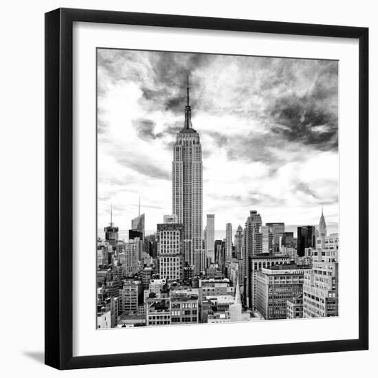 Cityscape Manhattan, Black and White Photography, Empire State Building, Urban Landscape, New York-Philippe Hugonnard-Framed Photographic Print