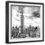 Cityscape Manhattan, Black and White Photography, Empire State Building, Urban Landscape, New York-Philippe Hugonnard-Framed Photographic Print