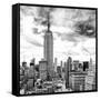 Cityscape Manhattan, Black and White Photography, Empire State Building, Urban Landscape, New York-Philippe Hugonnard-Framed Stretched Canvas