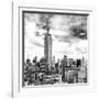 Cityscape Manhattan, Black and White Photography, Empire State Building, Urban Landscape, New York-Philippe Hugonnard-Framed Art Print