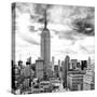 Cityscape Manhattan, Black and White Photography, Empire State Building, Urban Landscape, New York-Philippe Hugonnard-Stretched Canvas
