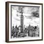 Cityscape Manhattan, Black and White Photography, Empire State Building, Urban Landscape, New York-Philippe Hugonnard-Framed Art Print