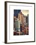 Cityscape Manhattan Buildings at Sunset-Philippe Hugonnard-Framed Premium Giclee Print