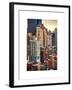 Cityscape Manhattan Buildings at Sunset-Philippe Hugonnard-Framed Premium Giclee Print