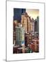 Cityscape Manhattan Buildings at Sunset-Philippe Hugonnard-Mounted Premium Giclee Print