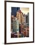 Cityscape Manhattan Buildings at Sunset-Philippe Hugonnard-Framed Art Print