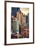 Cityscape Manhattan Buildings at Sunset-Philippe Hugonnard-Framed Art Print