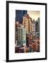 Cityscape Manhattan Buildings at Sunset-Philippe Hugonnard-Framed Art Print