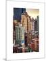 Cityscape Manhattan Buildings at Sunset-Philippe Hugonnard-Mounted Art Print