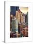 Cityscape Manhattan Buildings at Sunset-Philippe Hugonnard-Stretched Canvas