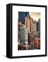 Cityscape Manhattan Buildings at Sunset-Philippe Hugonnard-Framed Stretched Canvas